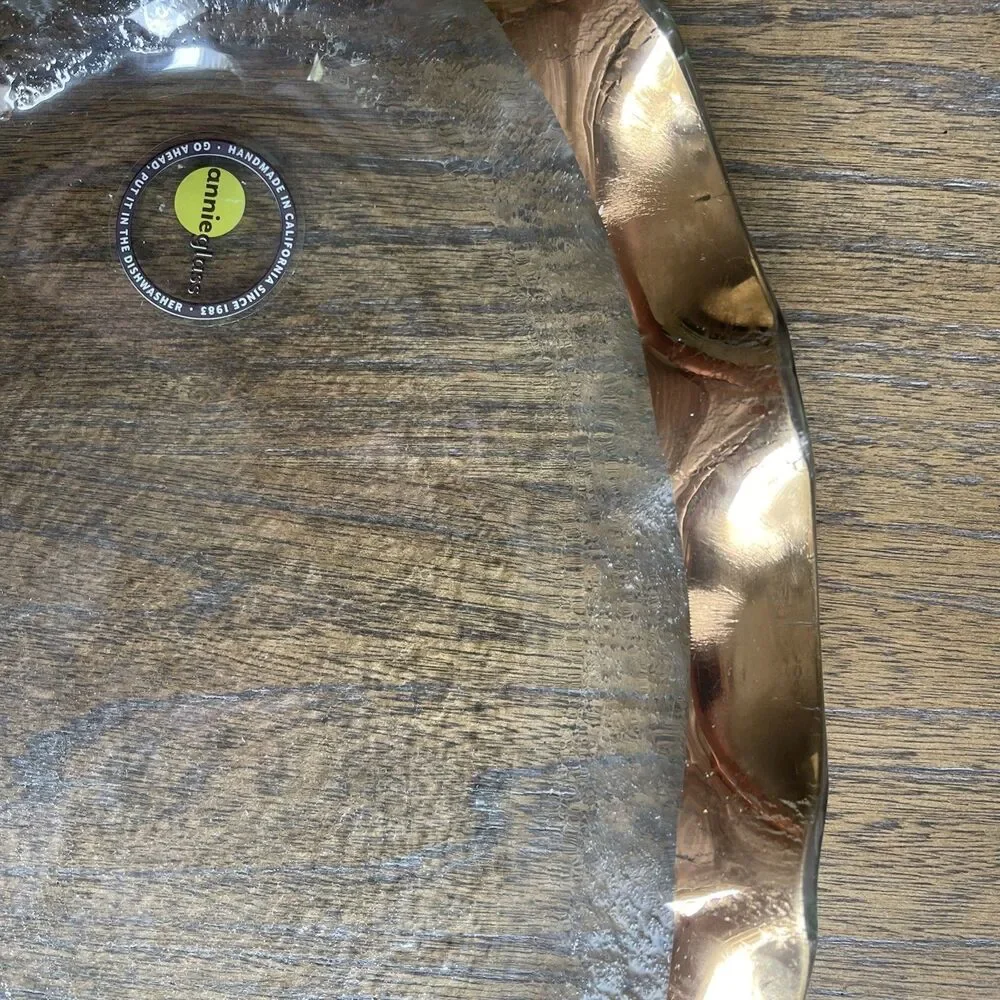 Annieglass Gold Ruffle Oval Platter - Signed & Numbered 2306, G181
